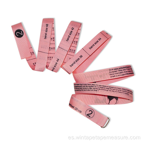 Cinta métrica de sujetador de cinta de poliéster rosa de 1,5 m